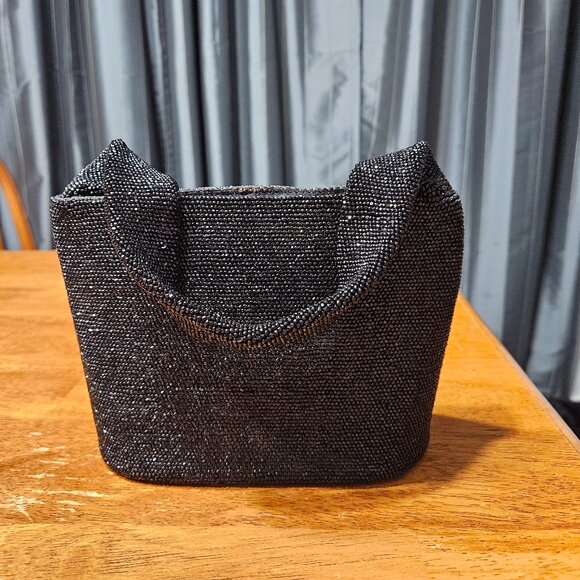 Ventage Black Beaded Cocktail Purse - Picture 1 of 5
